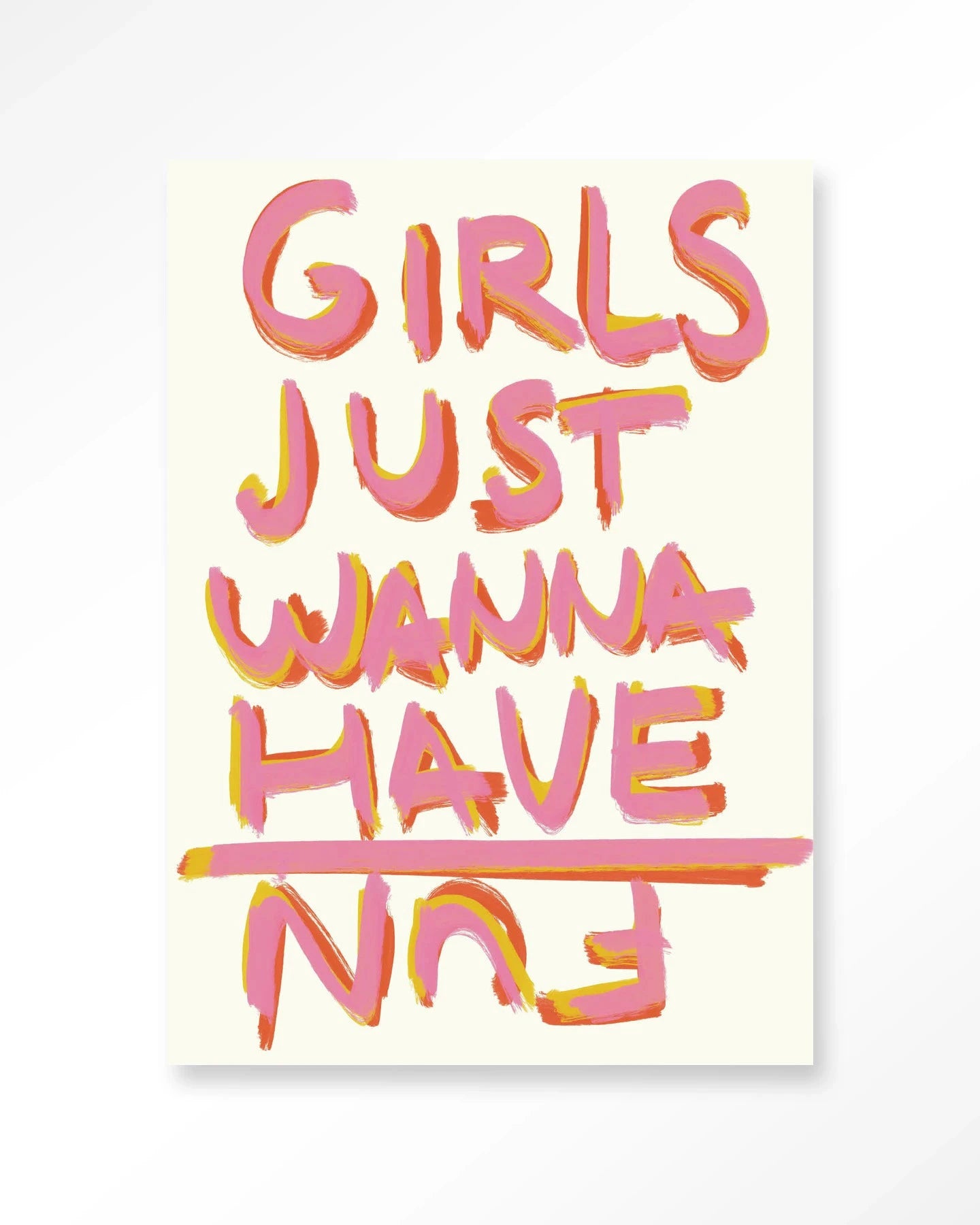 Moderne kunstprint "P.S Written By A Girl" van Urban Cotton met glas en wandkleed voor stijlvolle muurdecoratie