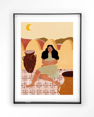 Moderne wanddecoratie van Urban Cotton, kunstprint met acrylic frame en zwart glas, geïnspireerd door Paradise Found.