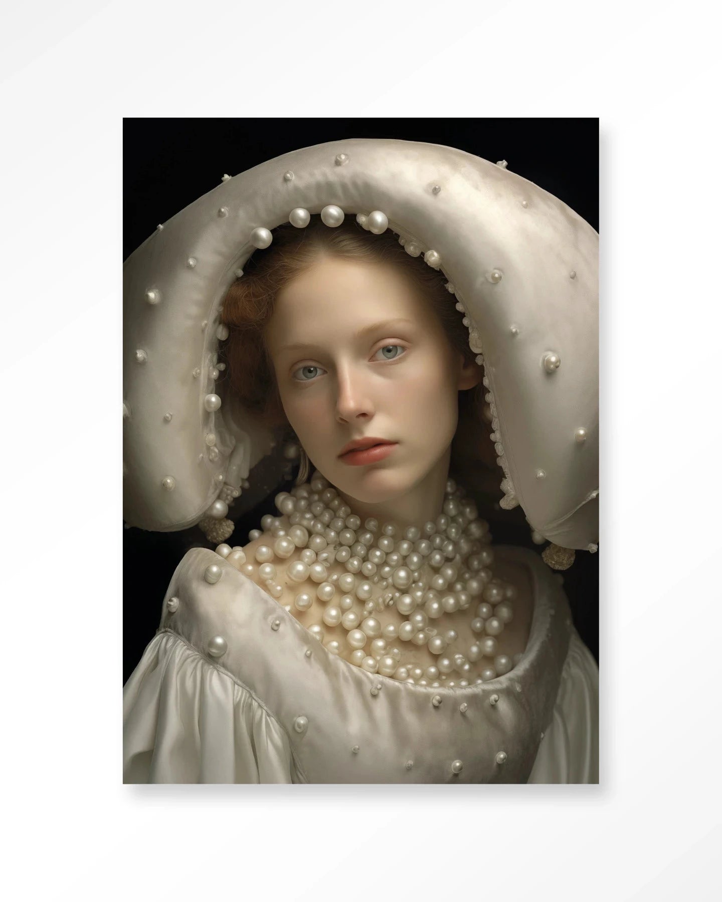 Moderne kunstwanddecoratie van Urban Cotton met Pearl Princess glass art en wandkleed, kleurrijk en opvallend interieurstuk.