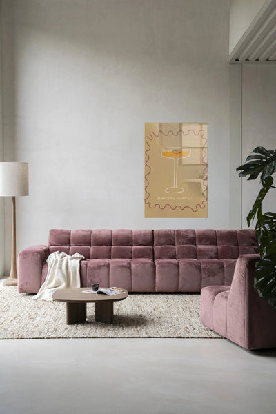 Modern kunstwanddecoratie van Urban Cotton met glasart en wandkleed, kleurrijk en abstract ontwerp voor interieurdecoratie.