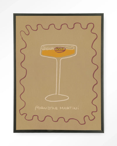Moderne wanddecoratie van Urban Cotton, Poma kunstwandkleed met zwart frame en abstract ontwerp voor stijlvolle interieurs