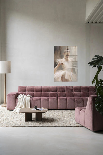 Moderne wanddecoratie van Urban Cotton: glasartprint van een ballerina in pose, geschikt als kunstdecoratie voor de muur.