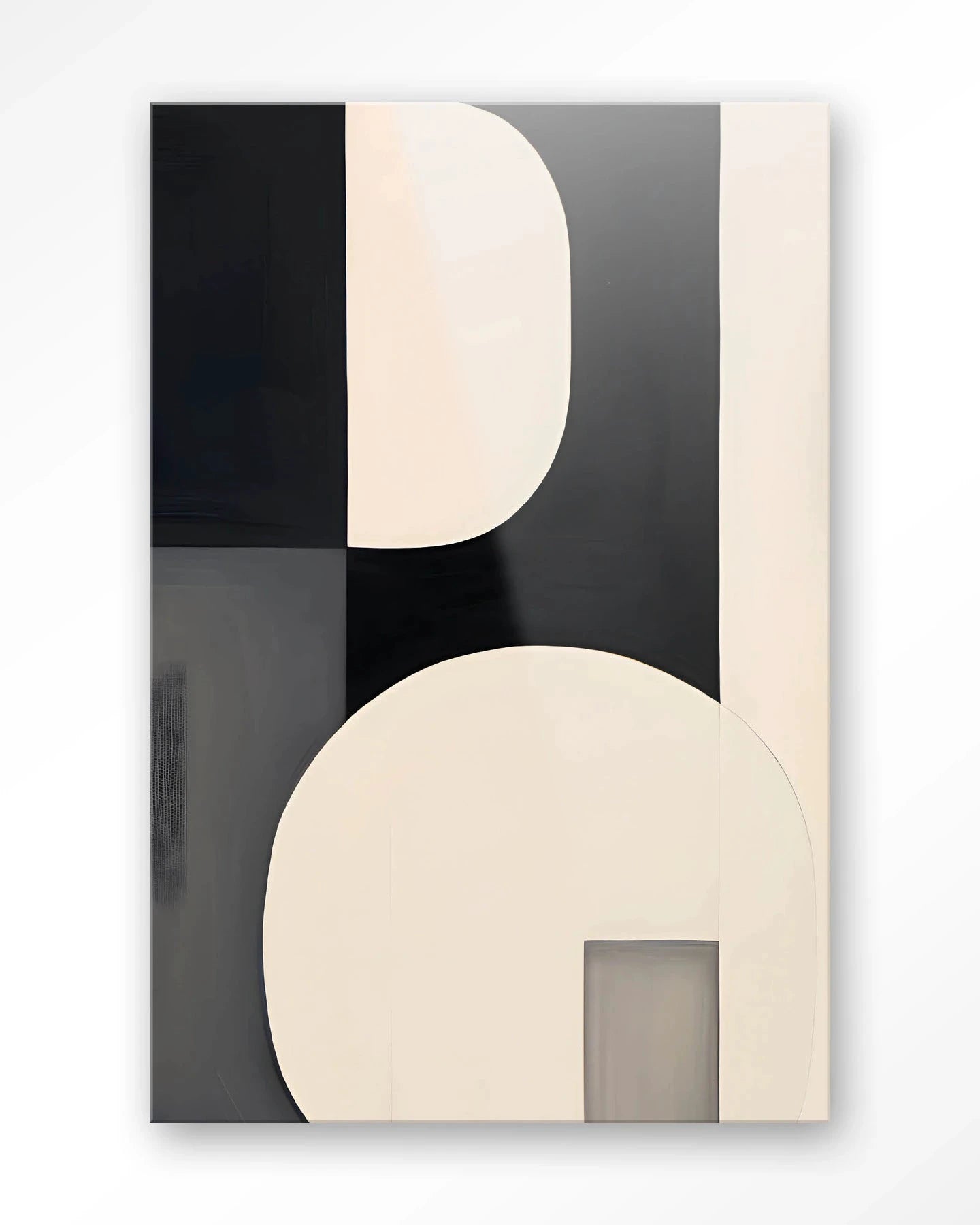 Moderne wanddecoratie van Urban Cotton met glaskunst en artprint, kleurrijk wandkleed en abstract ontwerp voor interieur.