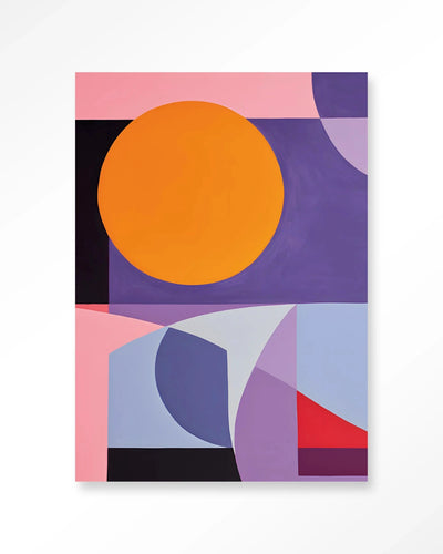 Moderne kunstwanddecoratie van Urban Cotton met een abstract artprint en glaswerk, geschikt als wandkleed of muurdecoratie.