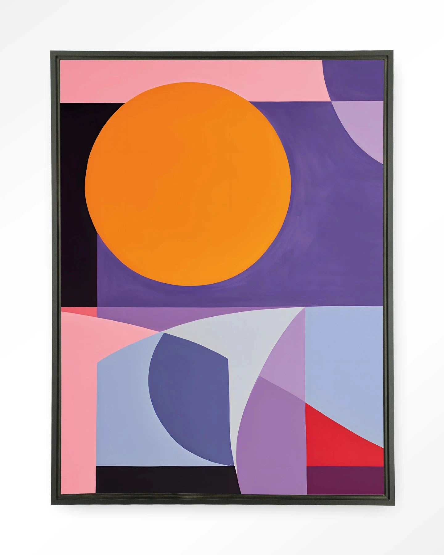 Moderne wanddecoratie van Urban Cotton met zwart wandkleed, kunstprint en glazen kunstwerk voor een stijlvolle muurversiering