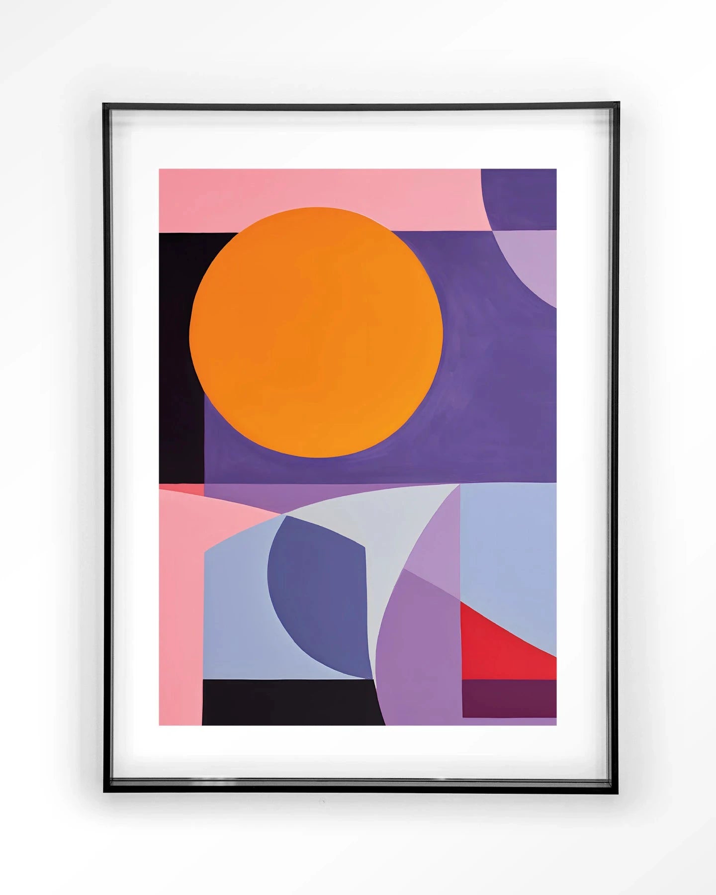 Moderne kunstprint van Urban Cotton met abstract ontwerp, ingelijst in zwart acryl, geschikt als wanddecoratie voor interieur.