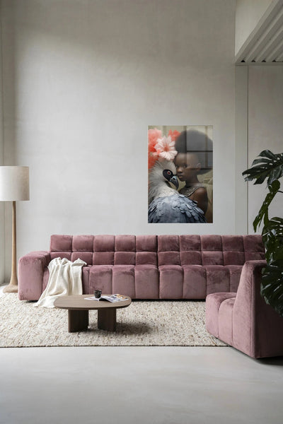 Moderne Reye glaskunstwanddecoratie van Urban Cotton met abstracte kunst en kleurrijk ontwerp, perfect als wandversiering.