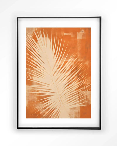 Moderne kunstprint van een roestige bladafbeelding in zwart acrylic frame, wanddecoratie van Urban Cotton