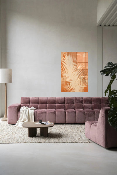 Rusty Leaf glazen kunstwerk van Urban Cotton, moderne wanddecoratie met bladmotief en artistieke uitstraling.