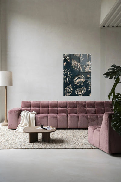 Seashells Midnight - Moderne Wanddecoratie | Artprint, Glass Art & Wandkleed by Urban Cotton
