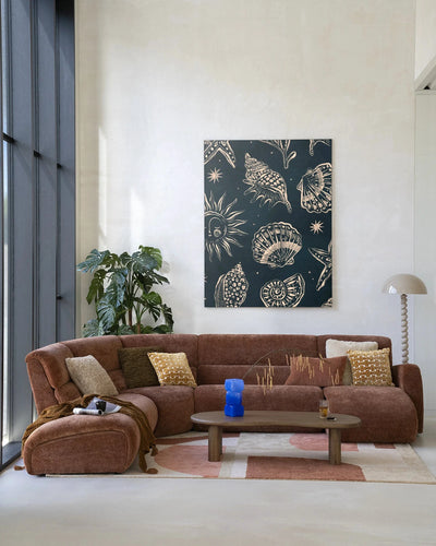 Seashells Midnight - Moderne Wanddecoratie | Artprint, Glass Art & Wandkleed by Urban Cotton