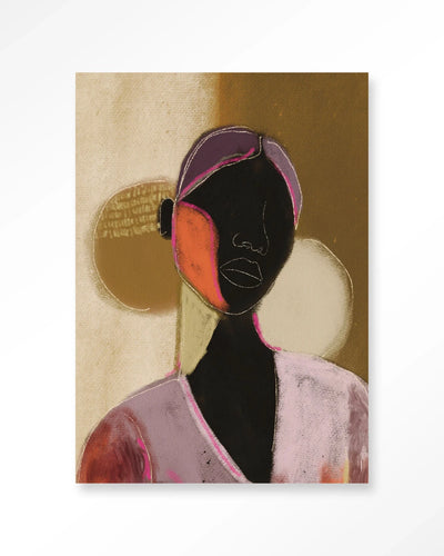 Moderne wanddecoratie met silhouet van vrouw, Urban Cotton kunstprint op glas en wandkleed, stijlvolle muurversiering