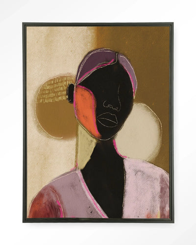 Zwart wandkleed met silhouet van een vrouw, moderne kunst van Urban Cotton, geschikt als wanddecoratie of artprint