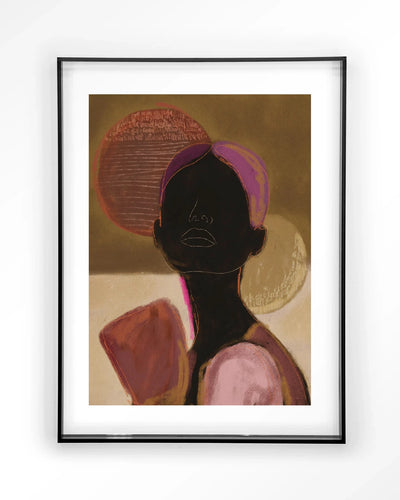 Moderne kunstwanddecoratie van Urban Cotton met silhouet van een vrouw, inclusief artprint en zwart acryl frame