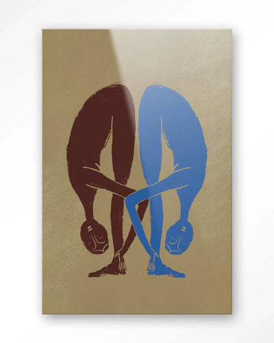 Moderne kunstwanddecoratie van glas met abstract ontwerp, Soul Stretch door Urban Cotton, geschikt als artprint en wandkleed.