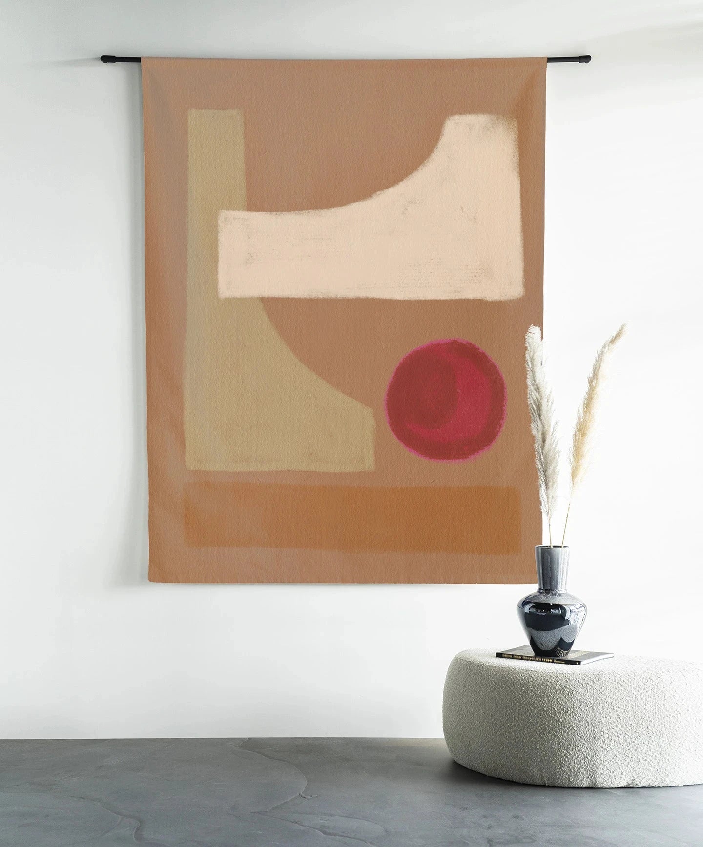Moderne Spice wandkleed van Urban Cotton met glazen artprint en ronde roede, stijlvolle wanddecoratie voor in huis