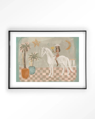Sunflower Rider - Moderne Wanddecoratie | Artprint, Glass Art & Wandkleed by Urban Cotton