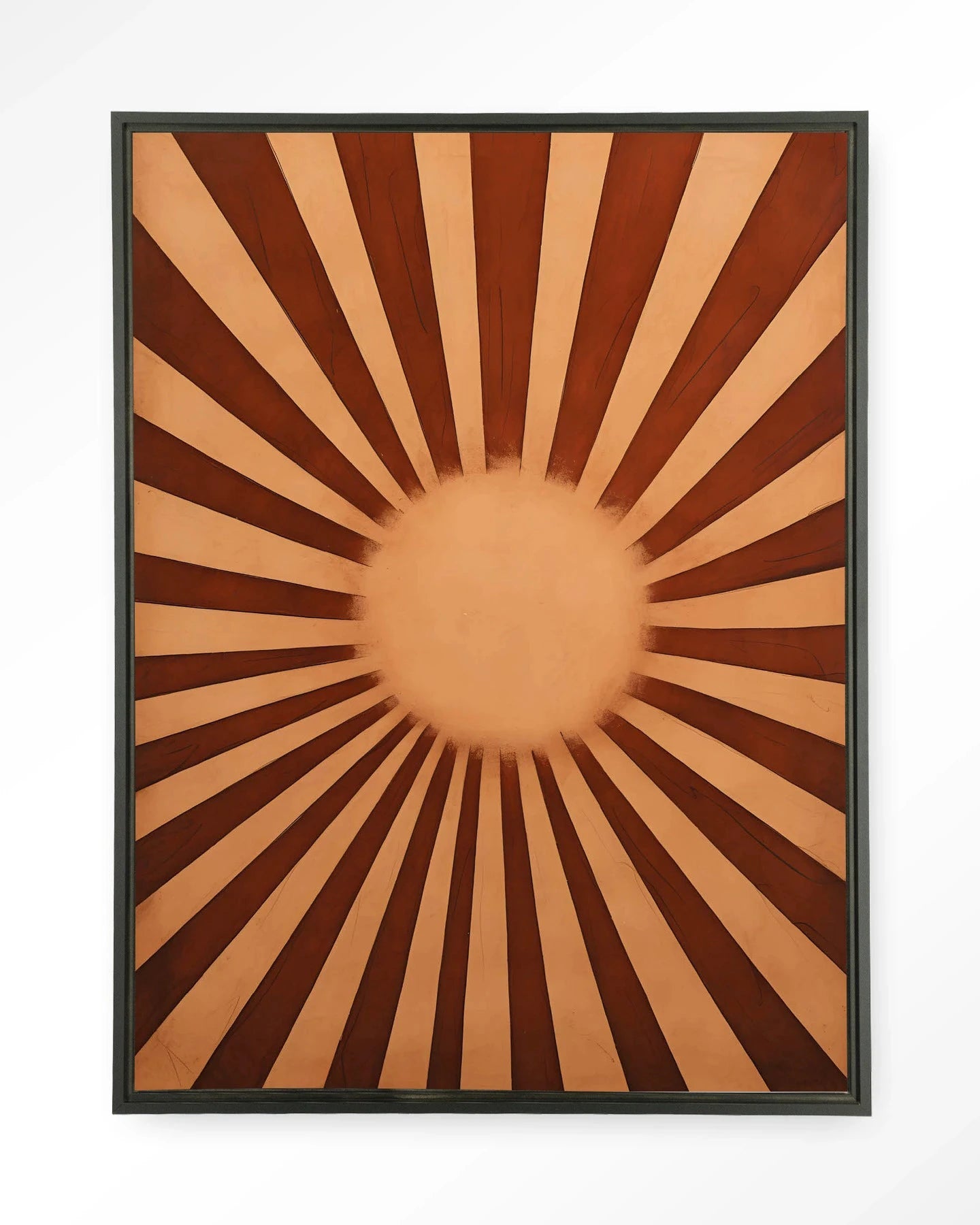 Moderne wanddecoratie van Urban Cotton met kunstprint, glasart en wandkleed in zwart met gouden details, Sunny Side ontwerp.