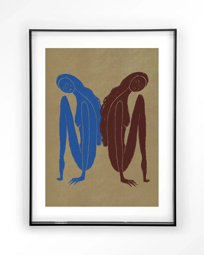 Moderne wanddecoratie van Urban Cotton, artprint met glas en zwart acryl frame, kleurrijk abstract kunstwerk voor aan de muur.