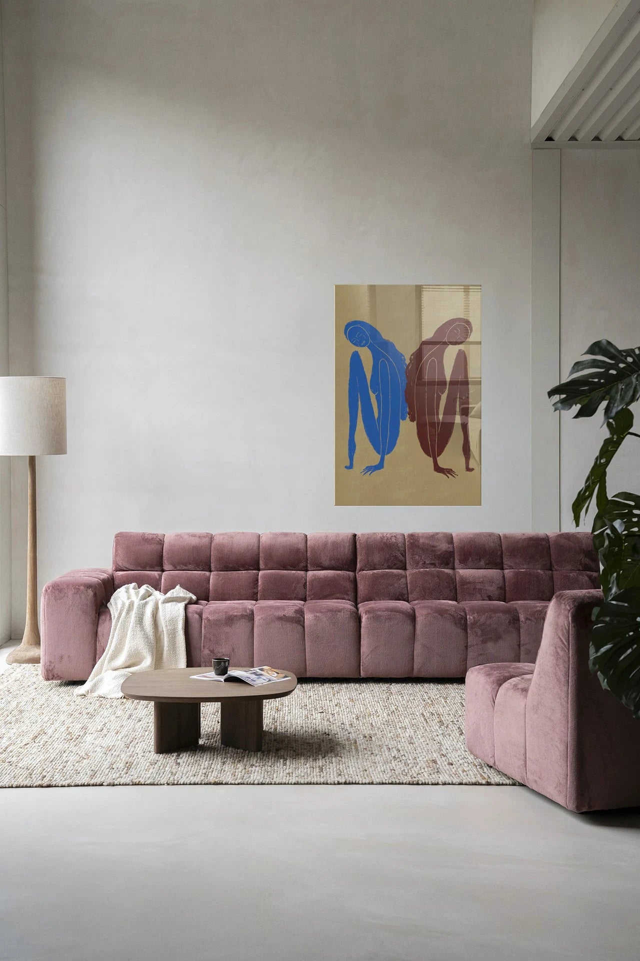 Moderne wanddecoratie van Urban Cotton, glaskunst en artprint met abstract ontwerp voor stijlvolle muurversiering
