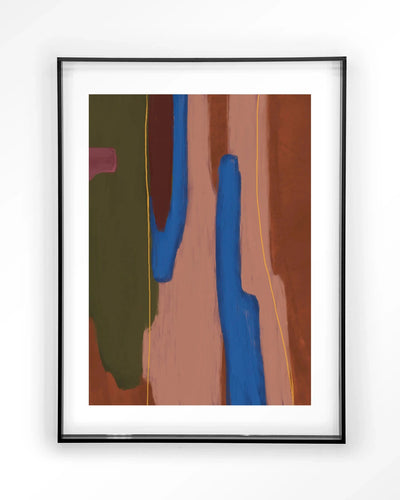 Moderne kunstwanddecoratie Tajo van Urban Cotton met zwart acryl frame, inclusief artprint en glas, stijlvolle muurversiering