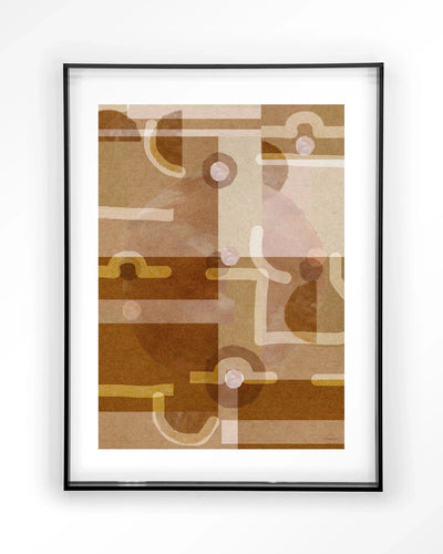 Moderne wanddecoratie van Urban Cotton met Terra Universe artprint in zwart acrylic frame, glaskunst en wandkleed, abstract design