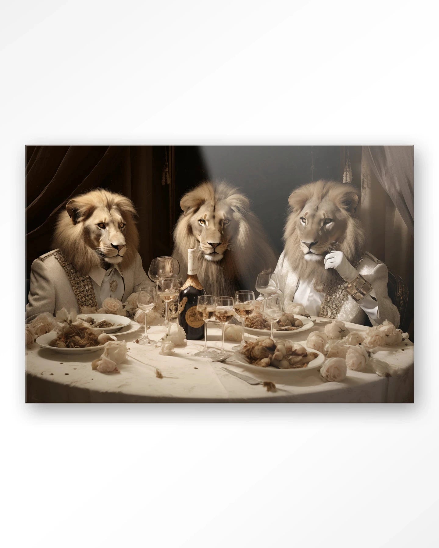 Modern kunstprint van The Gentlelions Club door Urban Cotton, glasart en wandkleed voor stijlvolle muurdecoratie