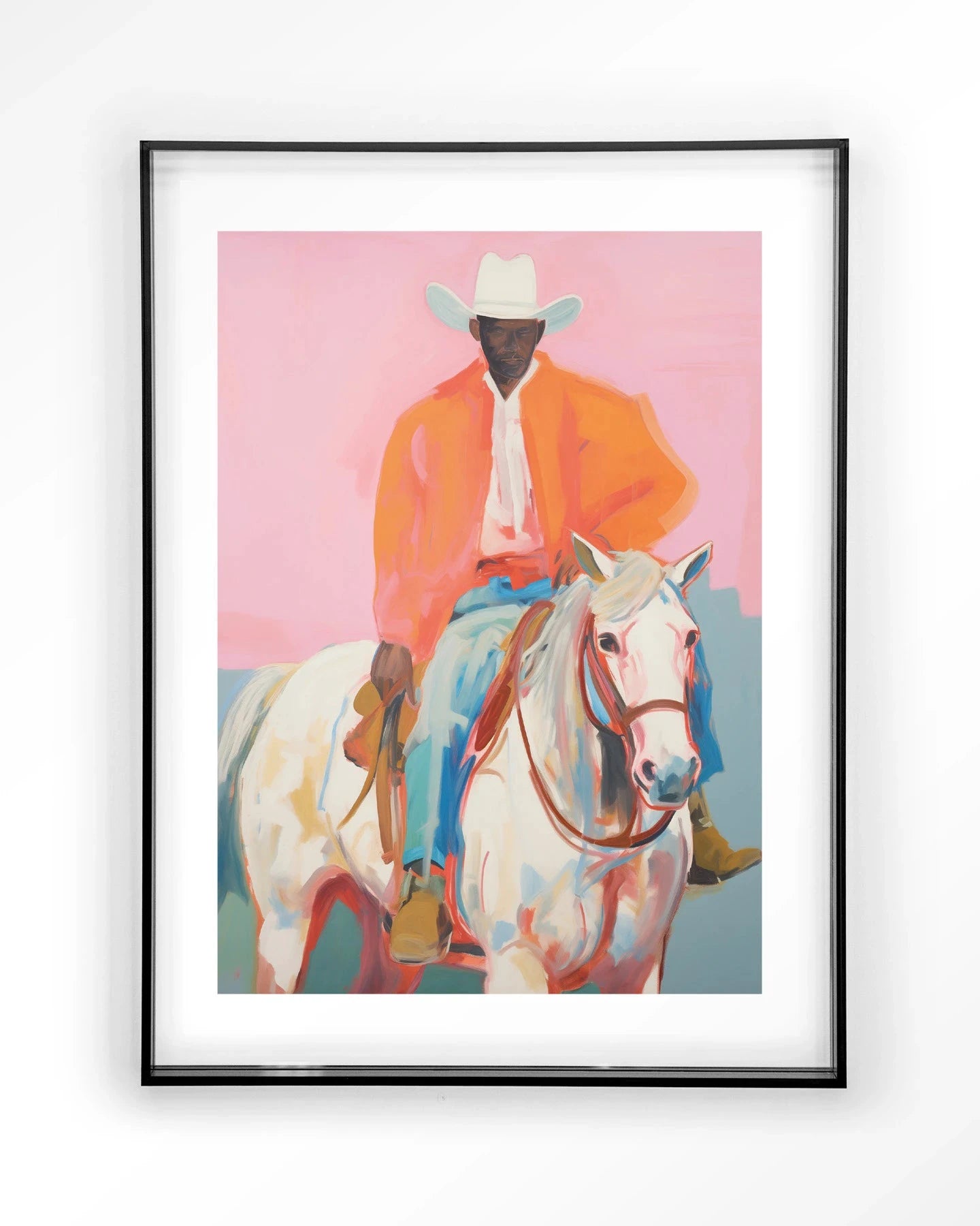 Moderne kunstprint van The Sheriff met zwart acryl frame, geschikt als wanddecoratie, door Urban Cotton.