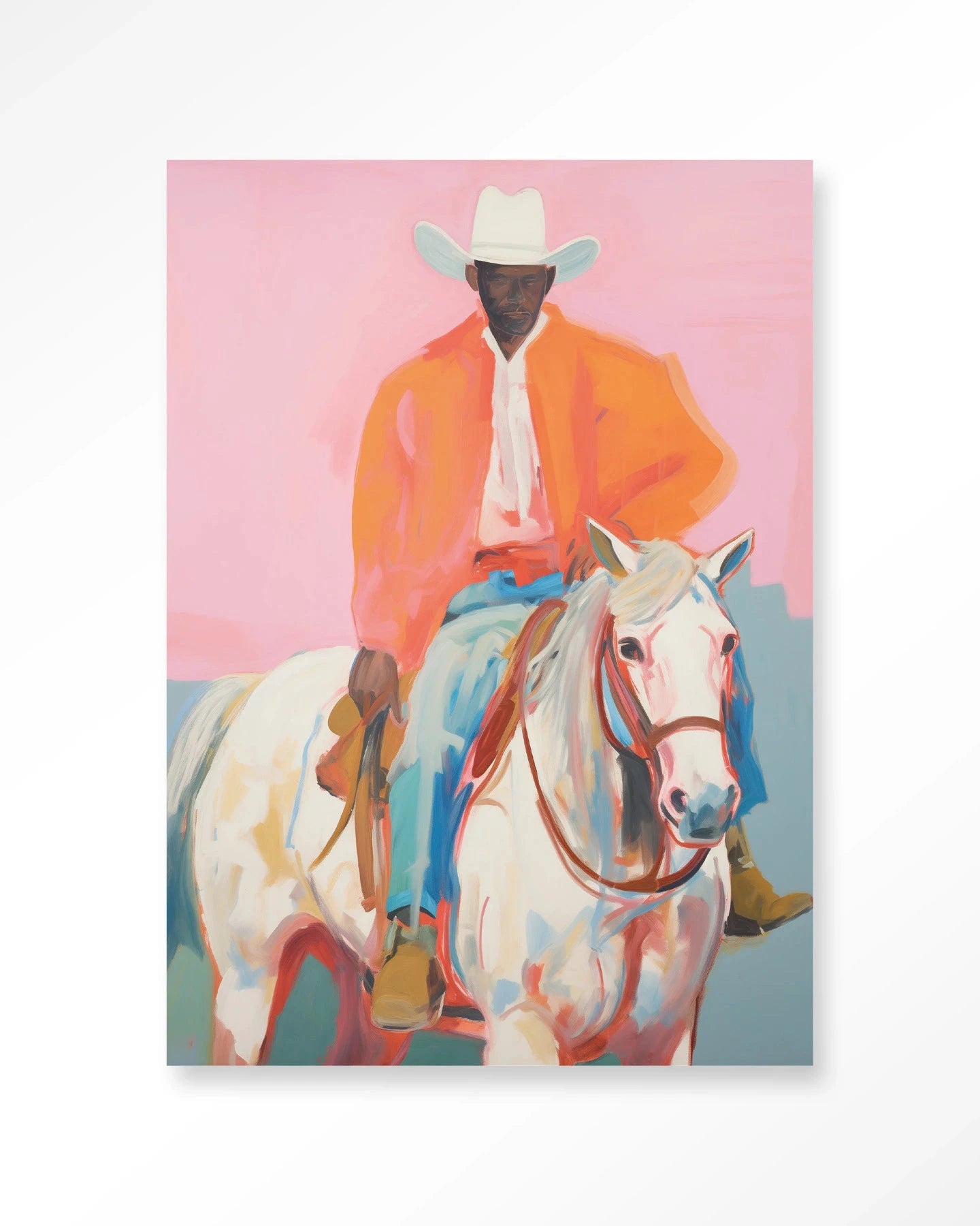 Moderne wanddecoratie van Urban Cotton met een kunstprint, glasart en wandkleed met het thema The Sheriff, geschikt voor binnen.