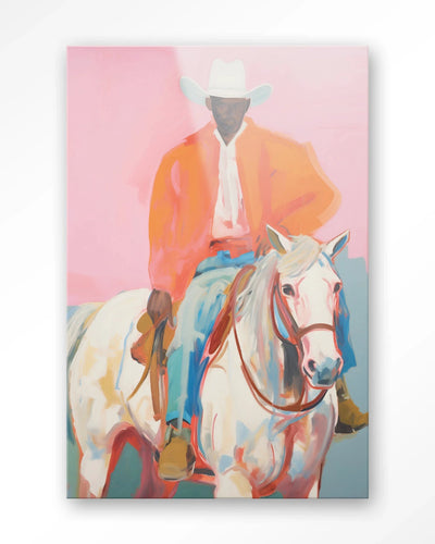 Moderne wanddecoratie van Urban Cotton met een kunstprint op glas, geïnspireerd door The Sheriff, geschikt voor muurversiering.