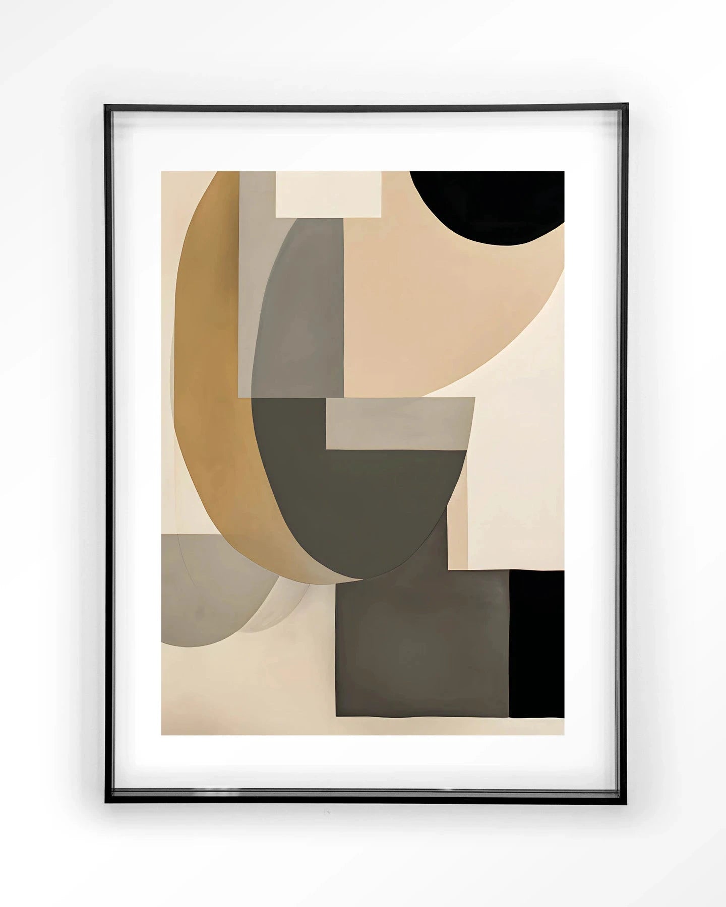 Moderne wanddecoratie kunstprint van Urban Cotton met zwart acryl frame, abstract glaskunst en wandkleed voor stijlvolle interieur.