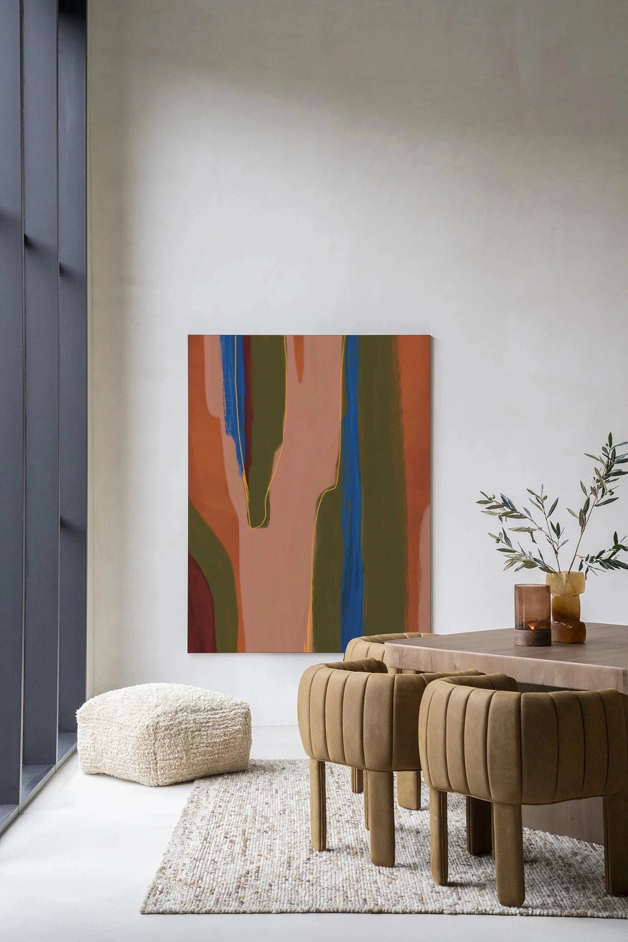 Moderne wanddecoratie van Urban Cotton met kunstprint, glazen kunst en wandkleed in Toledo-ontwerp, geschikt voor stijlvolle interieuraccenten.