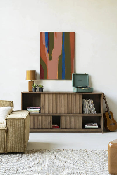 Moderne wanddecoratie van Urban Cotton met kunstprint, glazen kunst en wandkleed met Toledo-thema voor in huis.