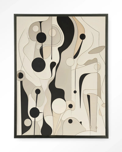 Moderne wanddecoratie van Urban Cotton met een Toulouse kunstprint, glas kunst en wandkleed in zwart, voor een stijlvolle muurversiering.