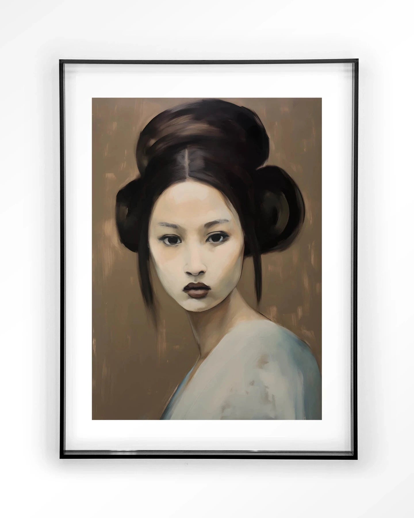 Moderne kunstprint van Urban Cotton met abstract design, ingelijst in zwart acryl, ideaal als wanddecoratie voor in huis