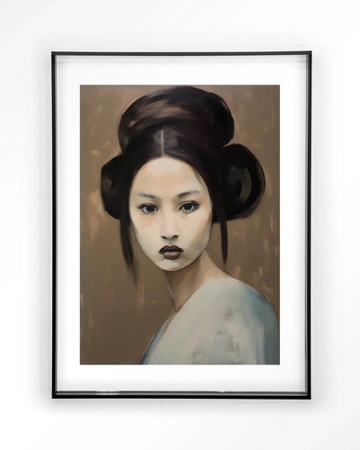 Moderne kunstprint van Urban Cotton met abstract design, ingelijst in zwart acryl, ideaal als wanddecoratie voor in huis
