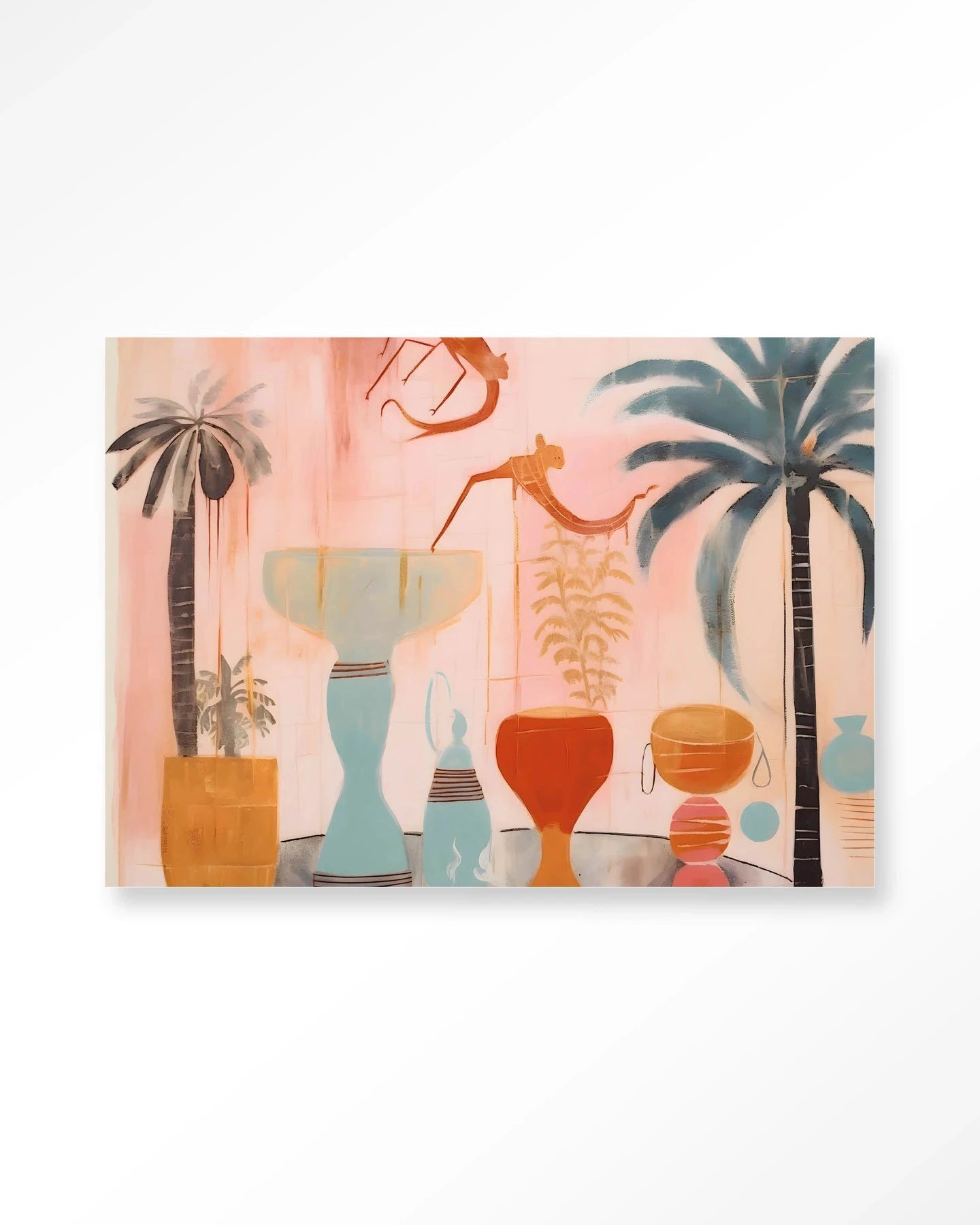 Moderne Tunesian Samba wanddecoratie van Urban Cotton met kunstprint, glasart en wandkleed voor een stijlvolle interieuraccent.