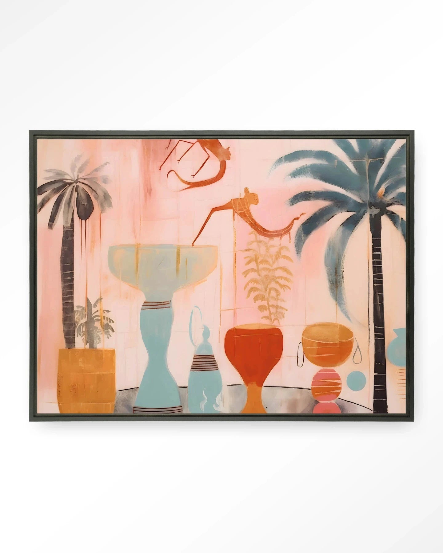 Tunesian Samba wandkleed van Urban Cotton met zwart frame, modern kunstprint en glasart voor elegante wanddecoratie