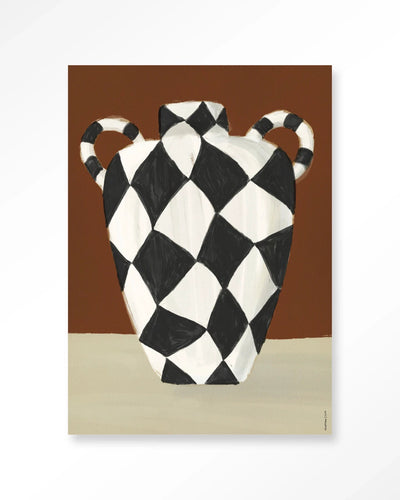 Urban Cotton Vivid Vase 01 kunstprint met glazen kunst en wandkleed, moderne wanddecoratie voor in huis