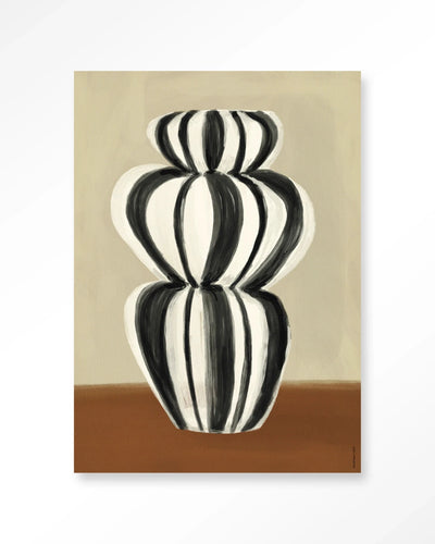 Moderne wanddecoratie met kunstprint van Urban Cotton, Vivid Vase 03 met glasart en wandkleed in levendige kleuren