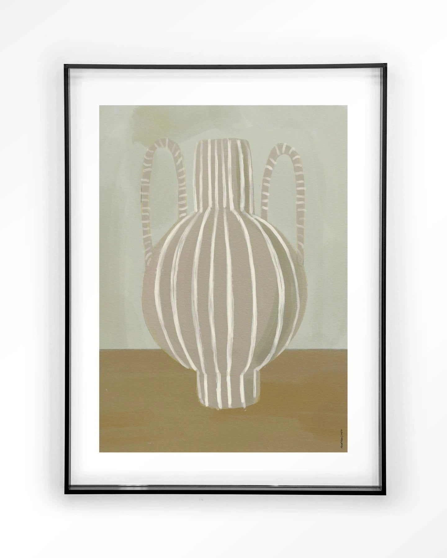 Moderne wanddecoratie Vivid Vase 04 door Urban Cotton, kunstprint met glazen kunst en wandkleed in zwart frame
