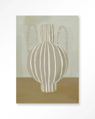 Moderne wanddecoratie met Vivid Vase 04 kunstprint, glas kunst en wandkleed van Urban Cotton, kleurrijk en abstract ontwerp