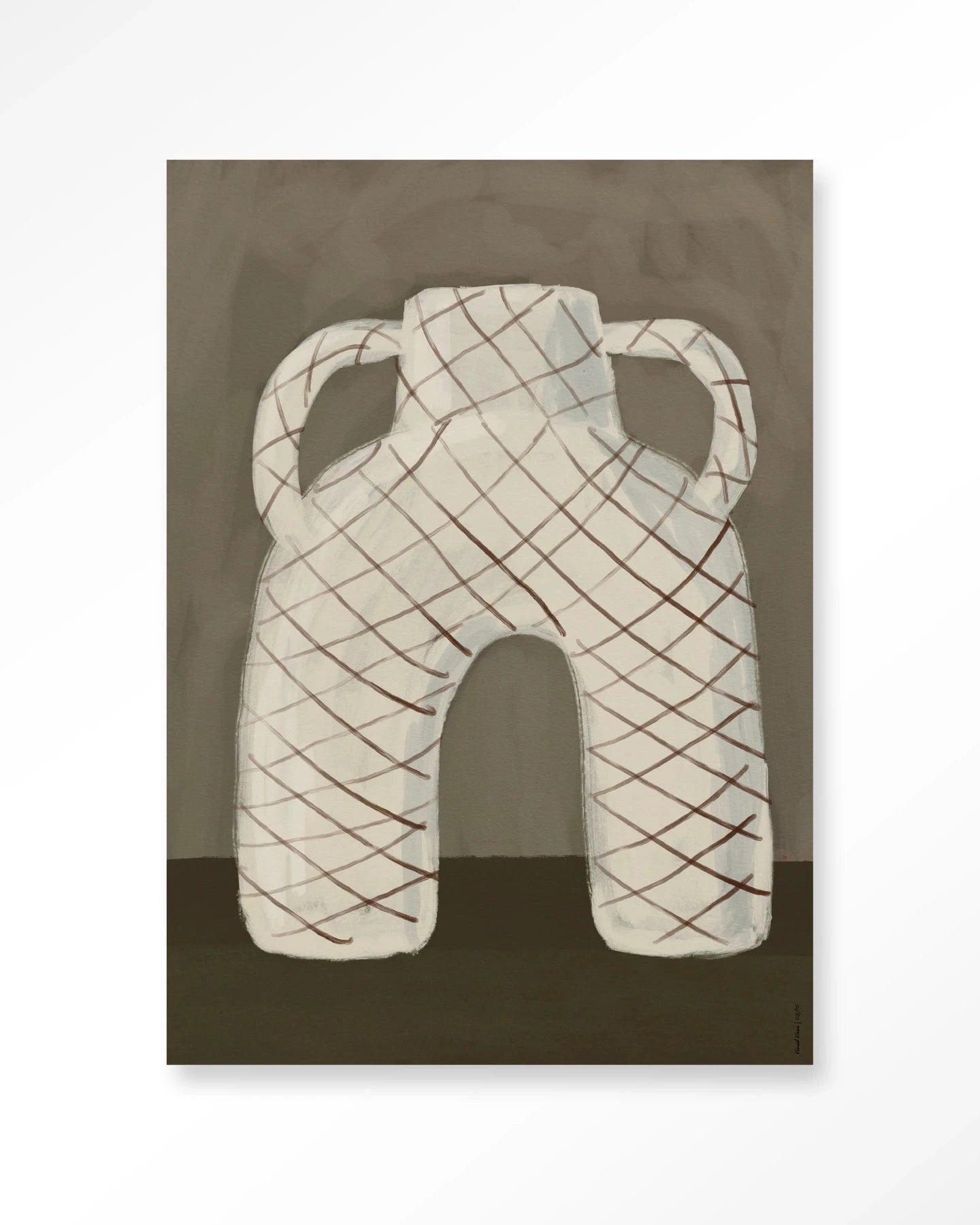 Moderne kunst 'Vivid Vase 05' wanddecoratie met glas art en wandkleed, Urban Cotton kunstwerk voor stijlvolle interieurversiering