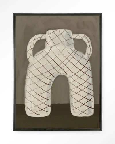 Moderne wanddecoratie met kunstprint van de Vivid Vase 05 door Urban Cotton, inclusief glas art en wandkleed in zwart frame