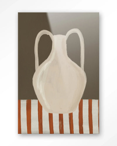 Moderne wanddecoratie met glaskunst en kunstprint van de Urban Cotton Vivid Vase 06, kleurrijk en eigentijds ontwerp.