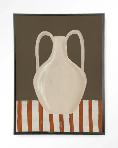 Moderne wanddecoratie van Urban Cotton, Vivid Vase 06 kunstprint met glazen art en wandkleed in een zwart frame.