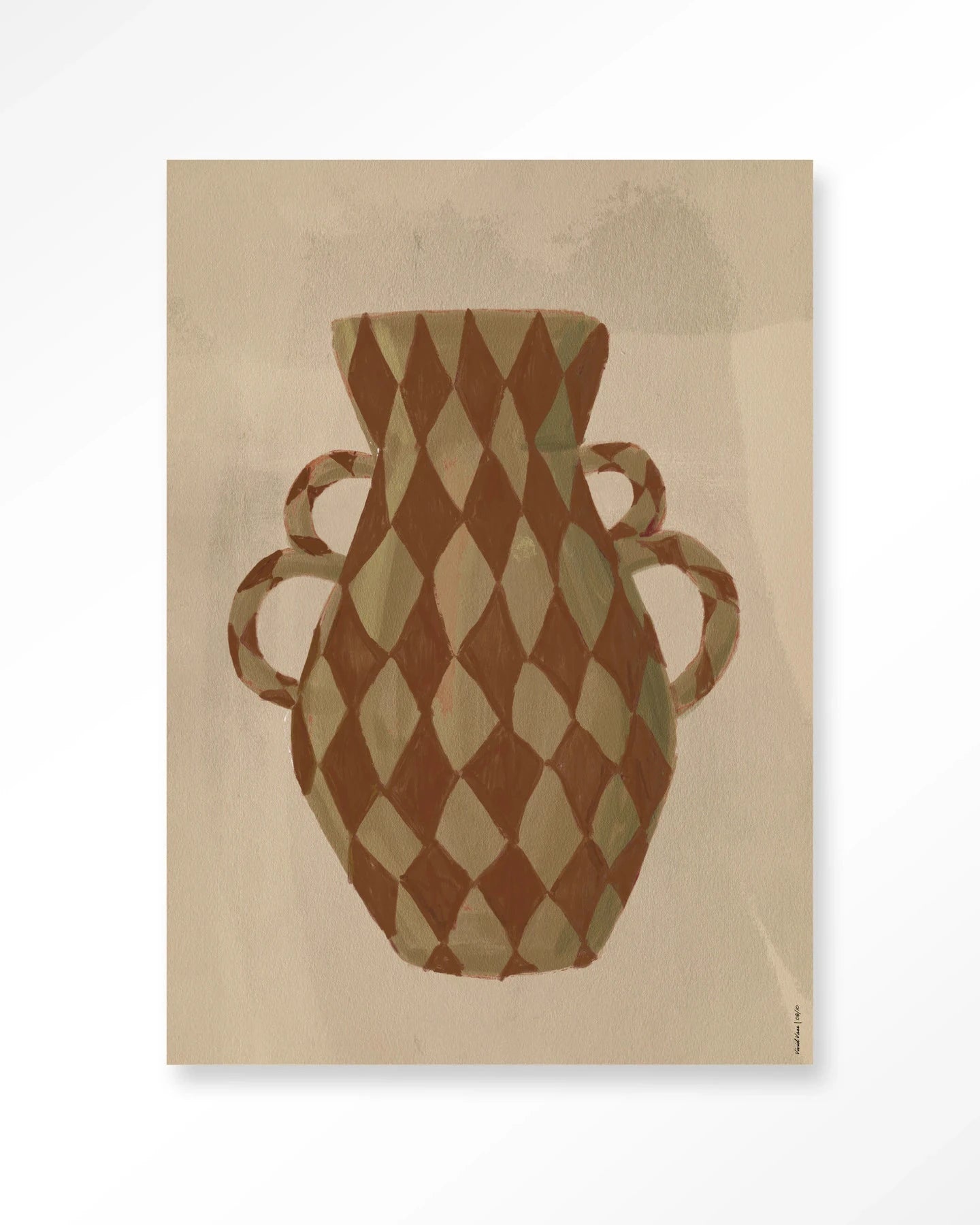 Moderne wanddecoratie van Urban Cotton, Vivid Vase 08 kunstprint met glazen kunst en wandkleed, kleurrijk en abstract ontwerp