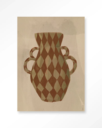 Moderne wanddecoratie van Urban Cotton, Vivid Vase 08 kunstprint met glazen kunst en wandkleed, kleurrijk en abstract ontwerp