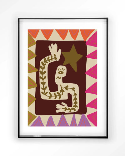 Modern wave kunstprint van Urban Cotton, ingelijst in zwart acryl, geschikt als wanddecoratie voor een eigentijdse uitstraling.