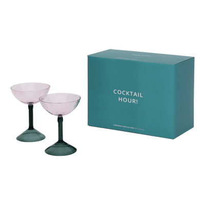 Cocktailglas in coupevorm, set van 2, in cadeauverpakking by Urban Nature Culture